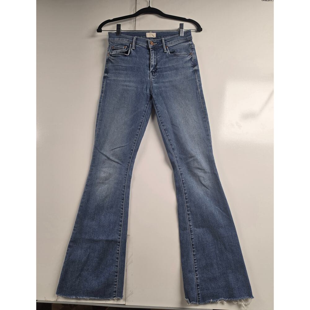 MOTHER The Weekender Fray Jeans 25 Groovin' High Rise Flare Raw Hem 0066